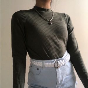 Uniqlo Olive Green Turtle Neck